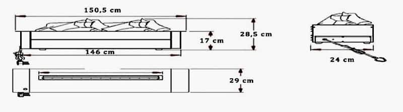 3D Su Buharlı Elektrikli Şömine 150